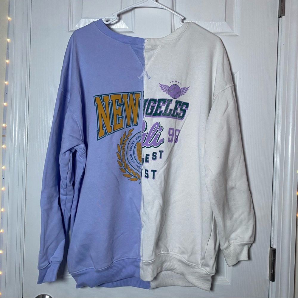 Aeropostale Medium Half Purple White Split Dye Sweatshirt
